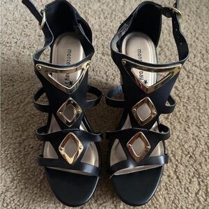 Montego Bay Club Strappy Black and Gold Sandals